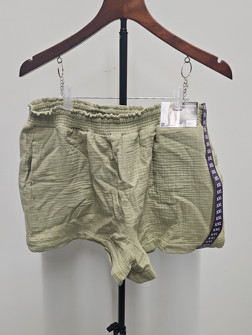 Billabong Light Olive Green Women's Lightweight Shorts XXL